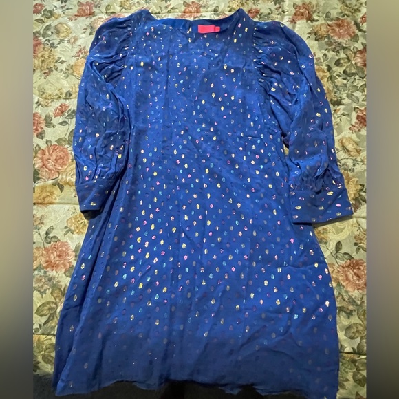 Lilly Pulitzer Dresses & Skirts - Lilly Pulitzer Maisel Silk Dress Blue with Colorful Polka Dots Size 4 NWOT